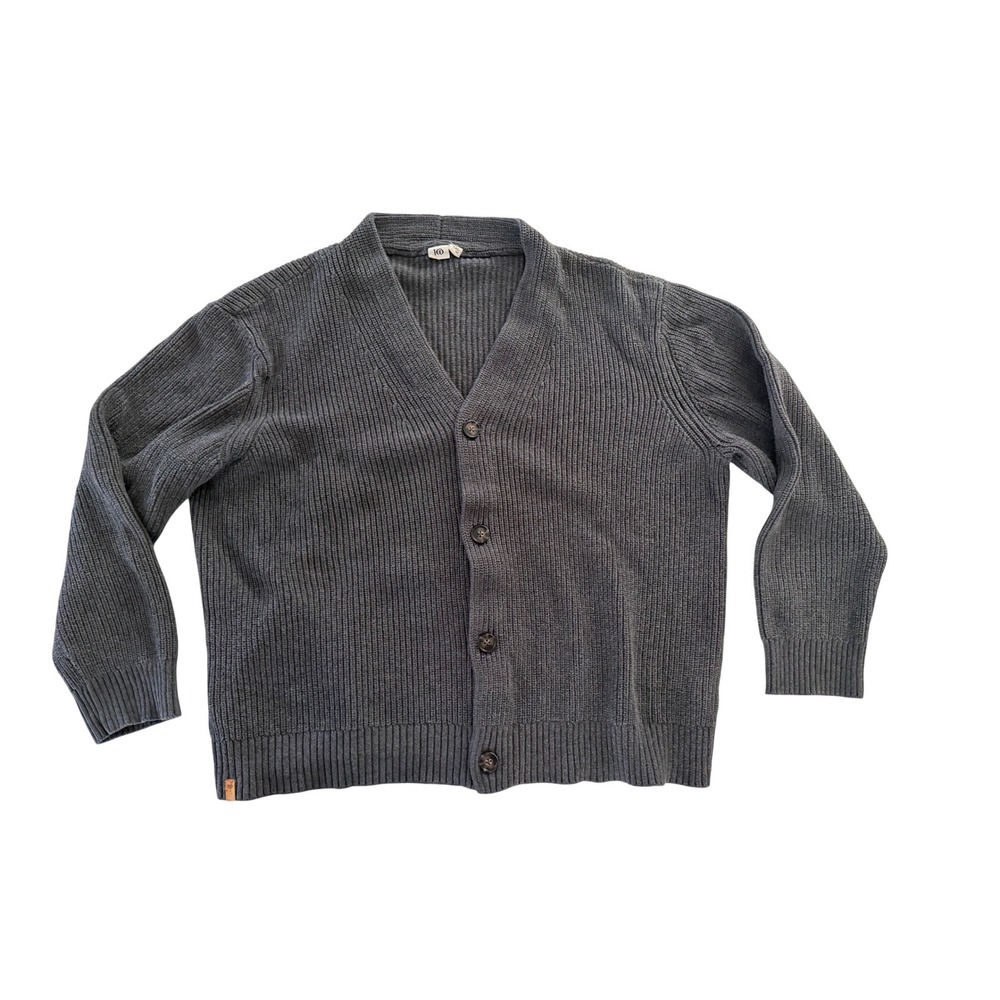 Tentree Highline Organic Cotton Cardigan Sweater Grey XXL Womens Ribbed Knit